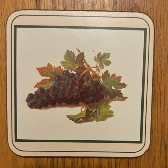 Set of 4 Royal Table Classic Fruit Hardboard Cork Back Coasters England - Picture 5 of 8